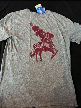 adidas Gray Short-Sleeve FSU Seminoles Graphic Tee with Garnet Print